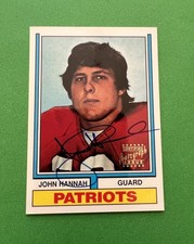 JOHN HANNAH AUTOGRAPH - 1998 TOPPS STARS REPRINT - HOF -BOSTON PATRIOTS LEGEND