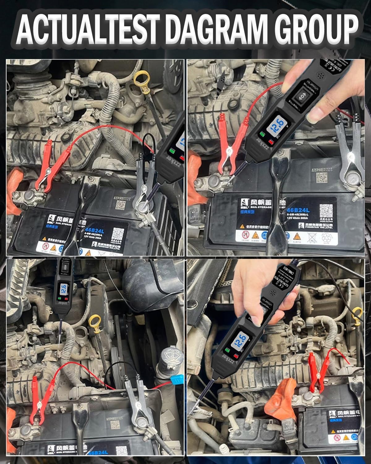 Power Circuit Probe Tester,6-24V DC Circuit Tester Automotive,Test Black