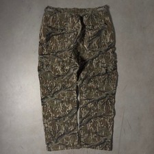 Vintage Mossy Oak Treestand Camo Cargo Pants Men 36x32 Brown Hunting Distressed