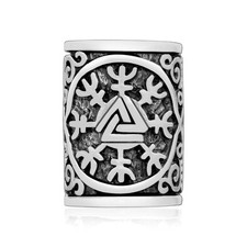 Dreadlocks perle cheveux barbe Aegishjalmur casque valknut viking argent 925