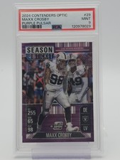MAXX CROSBY 2024 CONTENDERS OPTIC PURPLE PULSAR /37 #29 RAIDERS PSA 9 Q3976