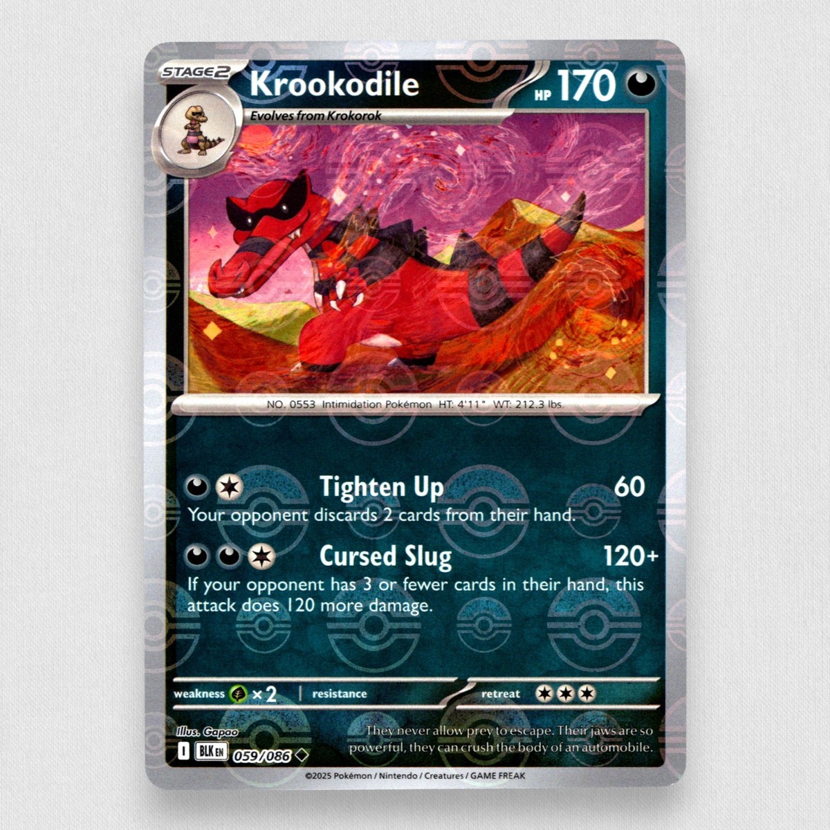 ぼこぼる Krookodile (Poke Ball Pattern) 059/086 SV: Black Bolt Holo