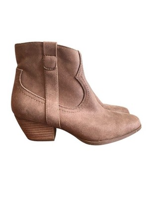 Dolce Vita Perdue Faux Suede Zip Up Comfort Ankle Boots Womens Size 8M Brown
