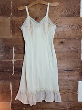 Vintage Pleated Ruffled Lace Full Slip