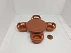 Vintage Fisher Price little people brown kitchen table & 4 chairs