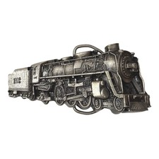 Great American Buckle Co Steam 3D Locomotive Train Belt Buckle Brass 1980