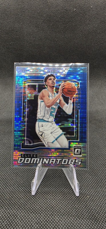 2021-22 Panini Donruss Optic - Elite Dominators LaMelo Ball #8 Blue Pulsar Prizm