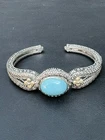 Bixby 925 Sterling Silver and 18k Gold Turquoise Bracelet