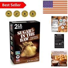 2lb Natural Turbinado Cane Sugar - Gluten-Free, No Additives for Baking & More