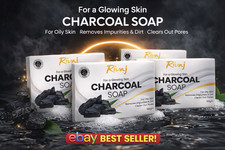 4 x Charcoal Soap 100g Deep Cleansing for Oily Skin, Removes Impurities & Pores