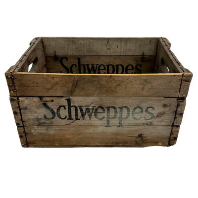 Vintage Schweppes Wooden Crate 24 Bottles Carrier from Pepsi Cola Limited Canada