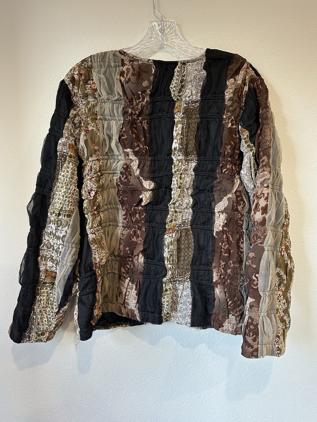 Coldwater Creek Patchwork Blazer SizepL Boho Cott… - image 6