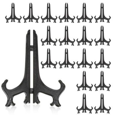 TEESSUE 18 Pcs Small Easel Stand for Display, 3 Inch Clear Plate Stands for D...