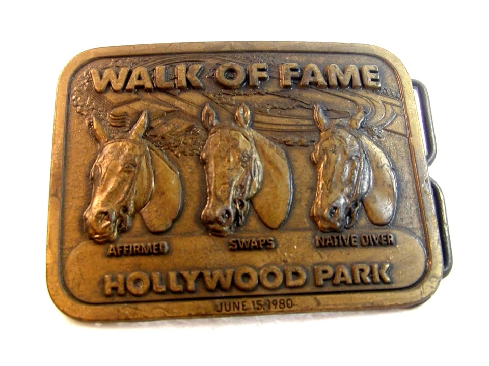 Vintage 6/15/1980 Hollywood Park Walk of Fame Belt Buckle