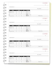 8.5"×11" Carbonless Coil-Bound Cash Receipt Book with Cover - 200 Receipts/Book