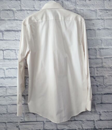 Joseph Abboud Shirt Classic Button -Up Beige Stripe LS Size 151/2 34/35 - Picture 4 of 4