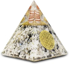 Rainbow Moonstone Orgonite Pyramid EMF Healing Crystal Meditation Positivity