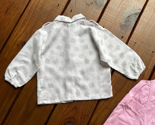 Vintage 80's Mothercare 80 cm baby toddler English 2 piece overall & top set - Picture 10 of 11