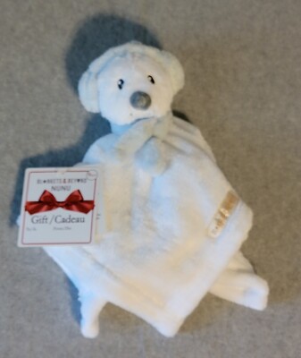 NWT BLANKETS & BEYOND Security Blanket Lovey White Snowman Blue Scarf Earmuffs