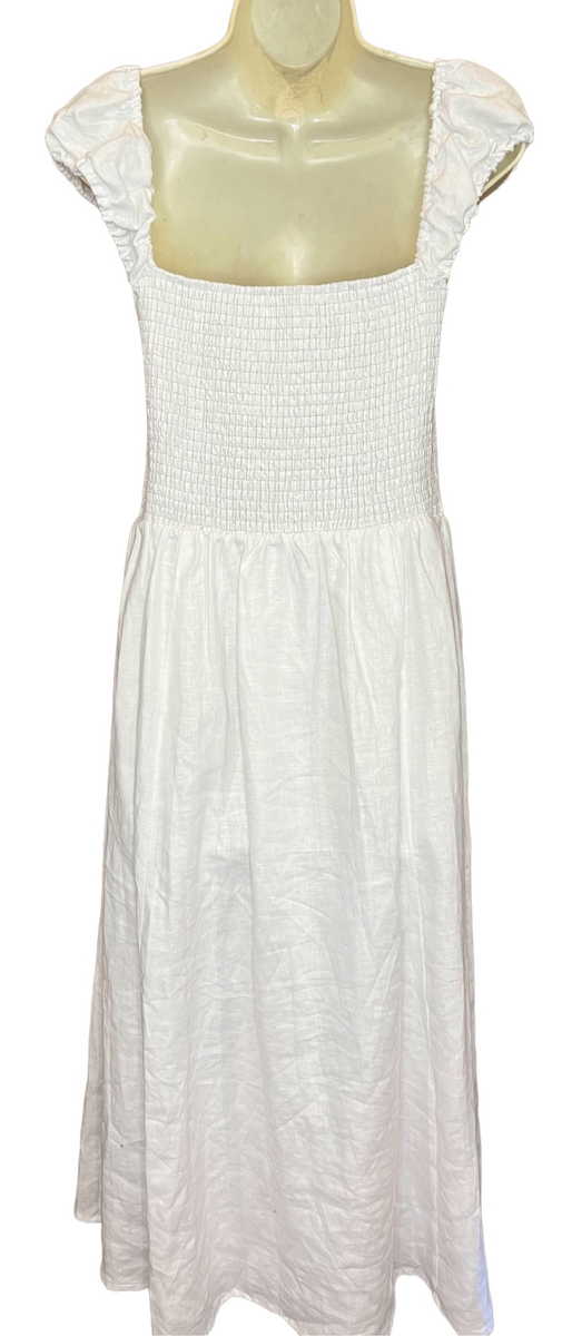 a line casual summer dress Short Pink Casual Summer Dress with Floral Print Blush Rose Print / Medium