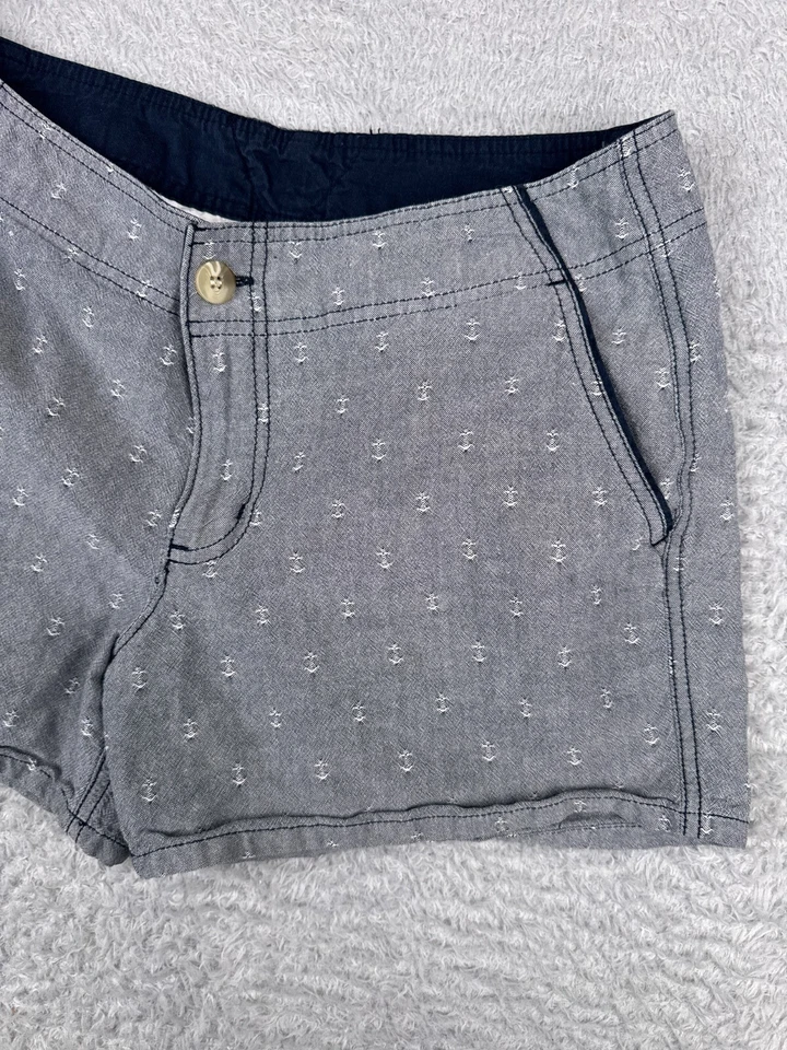 Pantalones Cortos Columbia Para Mujer 10 Azul PFG Ancla Estampado Completo Pesca Navegación Algodón Foto 4 de 4