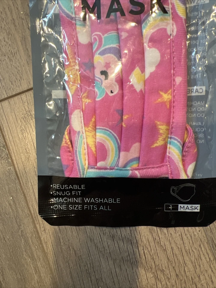 Kids Unicorn & Rainbows Face Mask- NEW in Package - Image 3 of 4