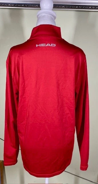 HEAD Unisex M Rojo Cuello Simulado Tenis Pullover Ropa Activa Top Elástico Manga Larga Foto 4 de 4