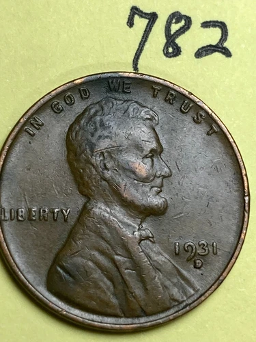 1931-D LINCOLN WHEAT CENT, nice condition, "Extremely Fine", low mintage, #782