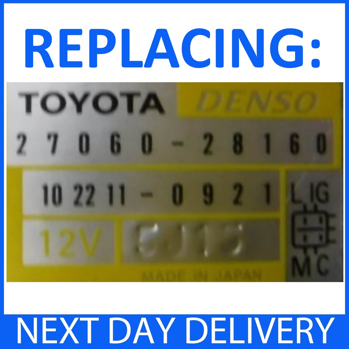 ALTERNATOR fits IMPORT TOYOTA NOAH VOXY IPSUM 2.4 2.0 2AZ-FE 1AZ