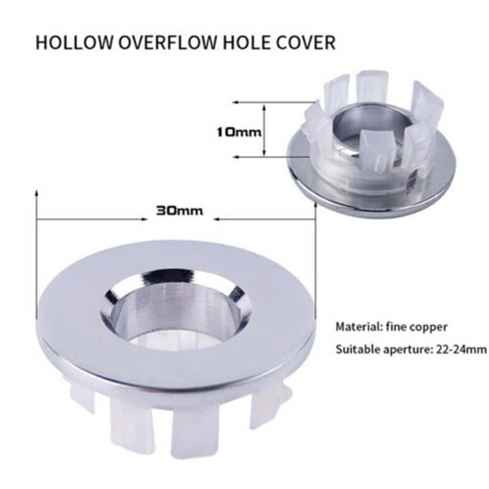 FINBe Sink Overflow Hole Covers - Antique Copper Black Brass, 2 Pack, Fits 22-24mm Holes - View #6