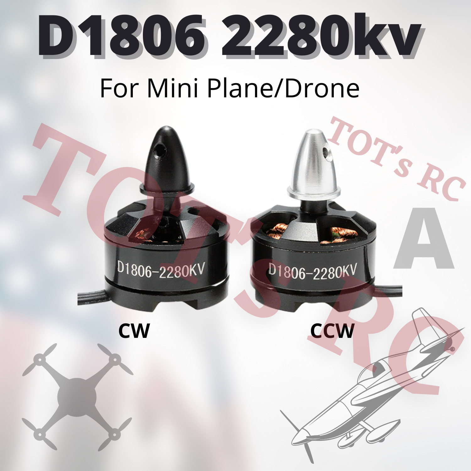 D1806 2280KV Brushless Motor Quadcopter Drone Aircraft FPV 2