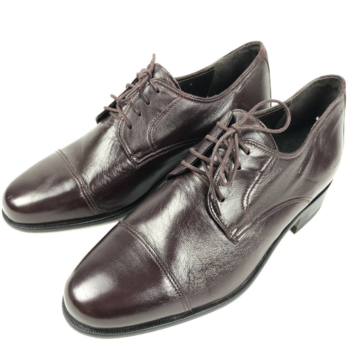 VERO CUOIO Men's Brown Italian Leather Oxfords Dress Casual Shoes