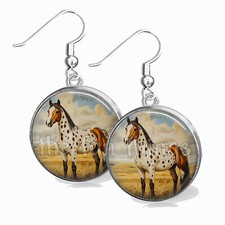 Pendientes Caballo Appaloosa Digital Acuarela Arte Impresión Cuelga Regalo Ecuestre