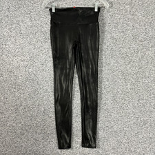 Spanx Women's Size Small Black High Waisted Faux Leather Leggings