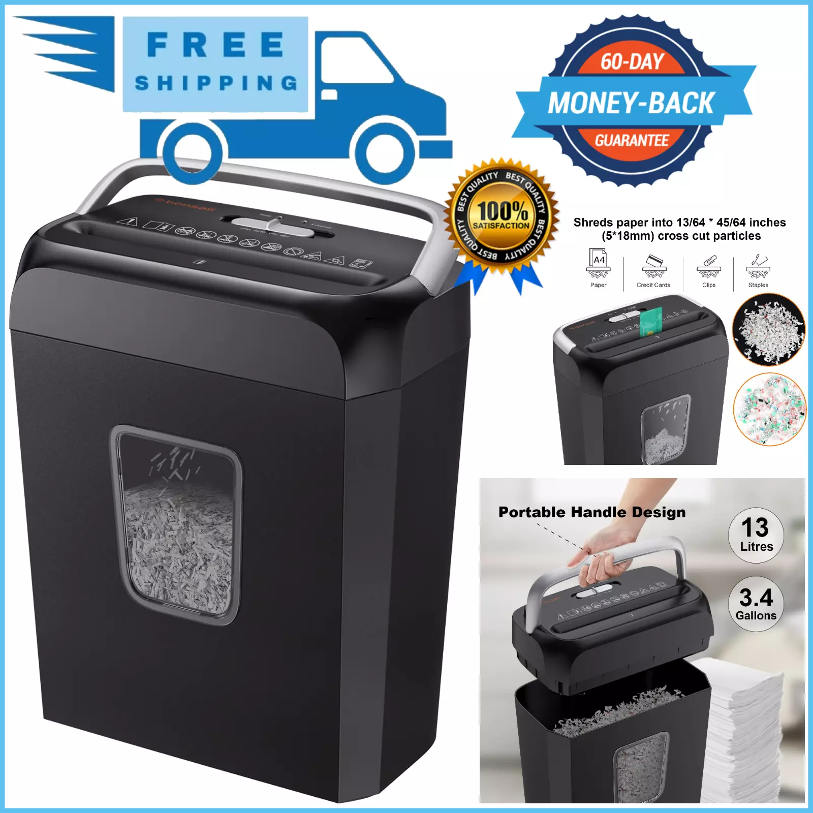 Paper Shredder Cross Cut Commerical Office DVD CD Credit Card Heavy Duty Destroy-image