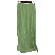 Vintage Linda Lundstrom Skirt Womens Small Green Gauze Long Maxi Kerchief Hem