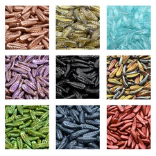 Rutkovsky 111-95023 Bird Feather Pressed Beads Czech Glass 17x5mm Size 10g Pack