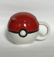 Nintendo Pokemon Just Funky PokeBall Ceramic Coffee Tea Cup Mug 16 oz. With Lid