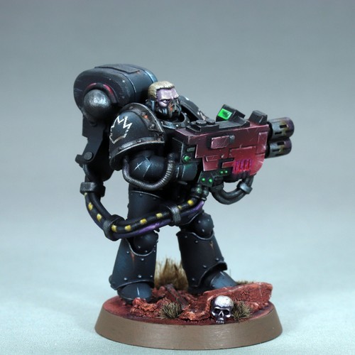Bemalte Eradicator Miniatur Dark Angels 40k 30k schwer Multi-Melta Gewehr OSL NMM - Bild 8 von 8