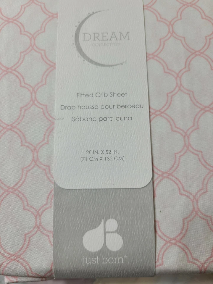 Just Born® Dream Trellis Fitted Crib Sheet in Pink Absract - Image 3 of 3