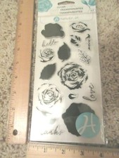 Hampton Art Layering Roses Clear Stamp Set, New