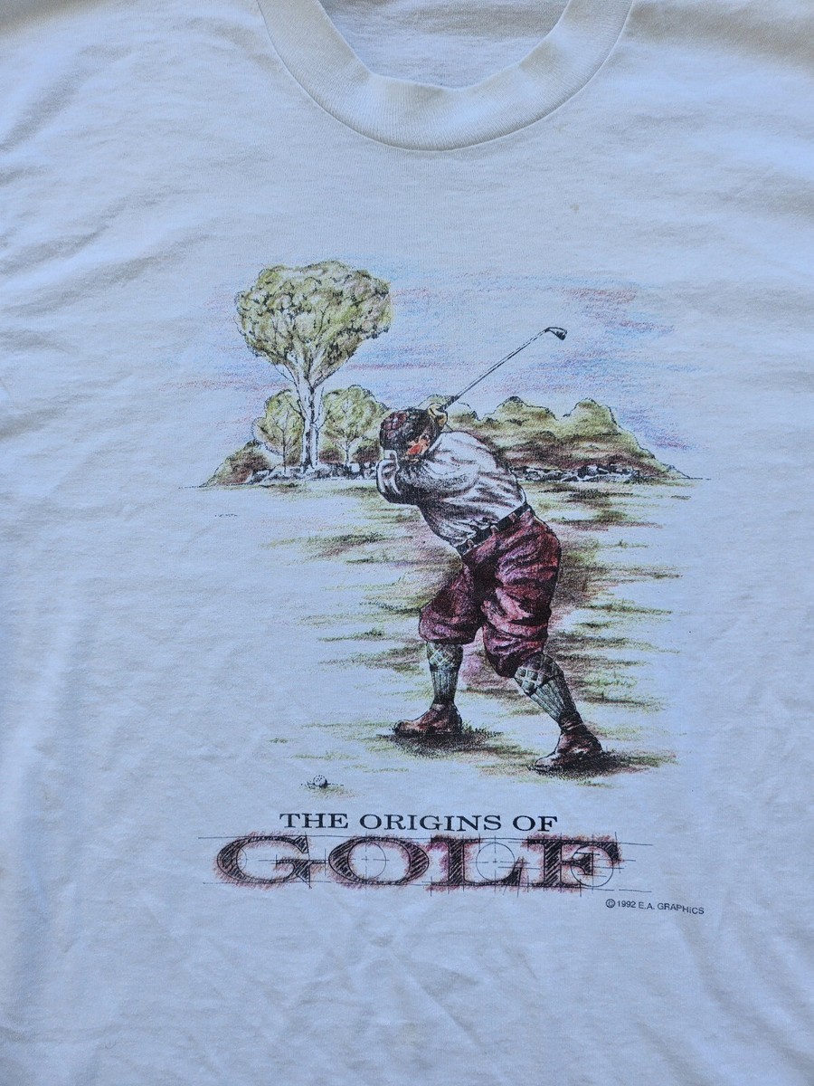 Vintage Single Stitch Origins Of Golf Tshirt Very Light Staining