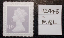 GB 2018~ Security Machin~£1.45~SG U2943~no source code~M18L~Unmounted Mint~UK 
