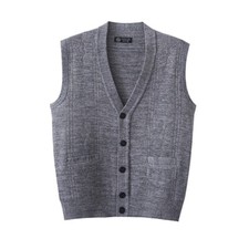 Men Knittd Waistcoat Gilet Cardigan Vest Tank Tops Jumper Sleeveless Sweater