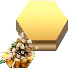 12 Pcs Acrylic Hexagon Mirrors for Tables Centerpieces 8 Inch Hexagon Mirrors...