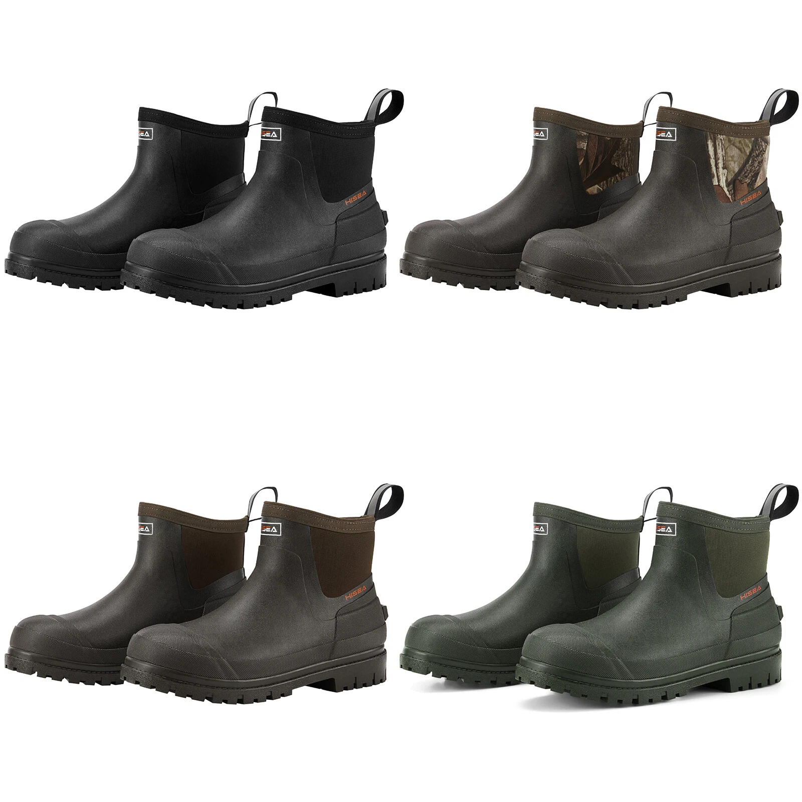 HISEA Men's Chelsea Rain Boots Waterproof Outdoor Mud Garden Work Ankle Boots