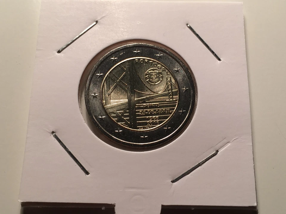 2 EURO PORTUGAL 2016 PONT DU 25 AVRIL COMMEMORATIVE NEUVE - Photo 1/1