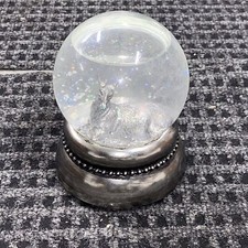 Deer Reindeer musical snowglobe snow dome globe Merry Little Christmas rustic