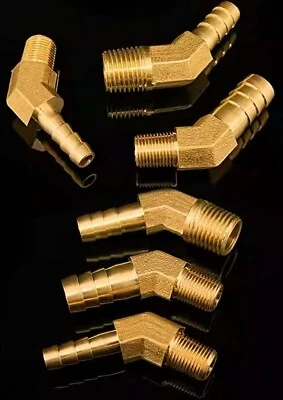 CELTD BSP Steckergewinde 45 Grad Ellenbogen Schlauch Heck End Stecker Messing Fitting Luft Gas