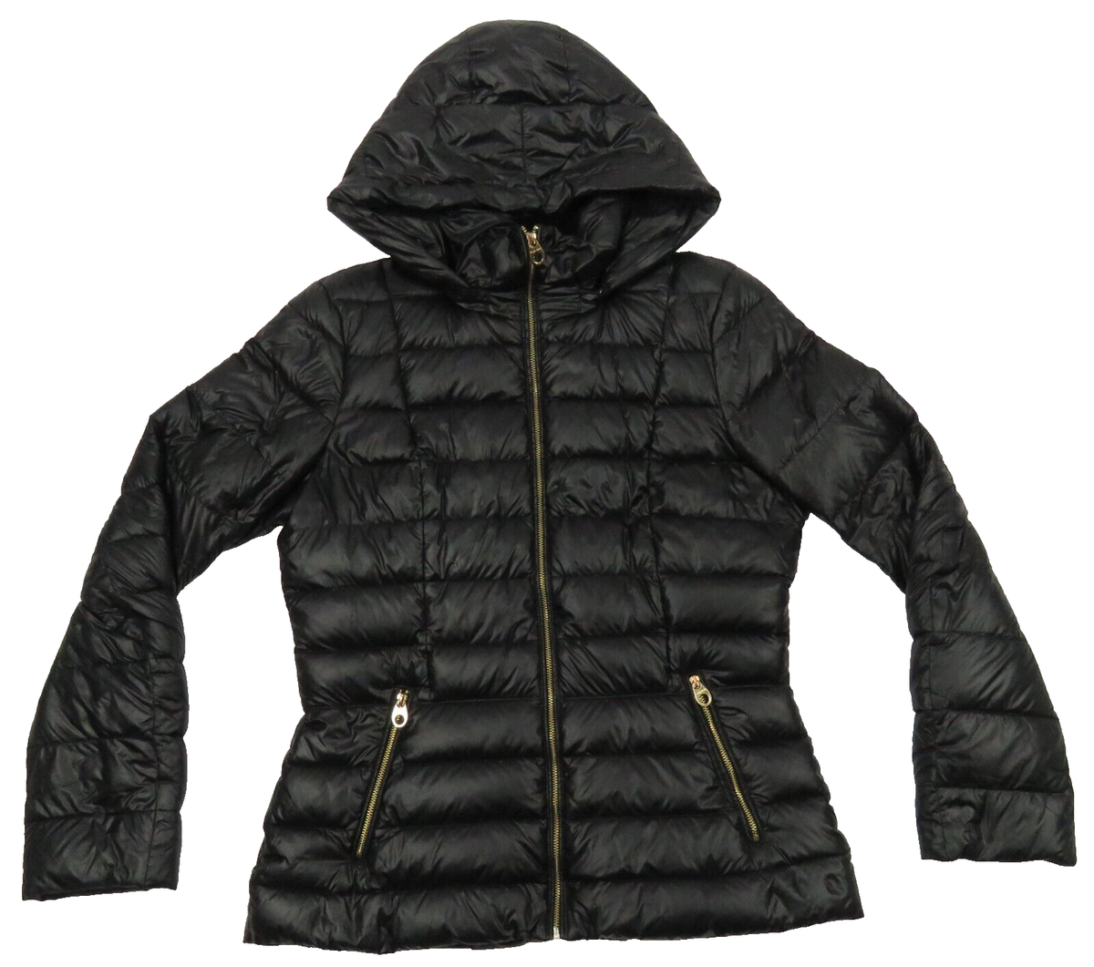 Black Puffer Coat Packable Hooded Long Jacket Calvin Klein Hoody